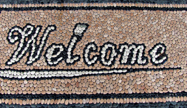 mosaic pebble welcome