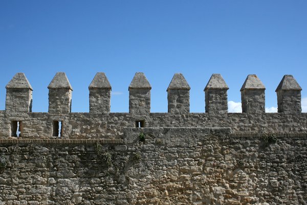 Ancient fortified wall: An ancient fortified town wall in southern Spain