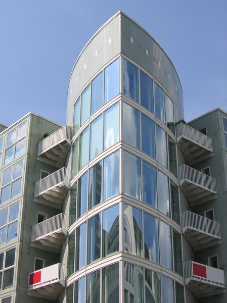 glass cylinder facade