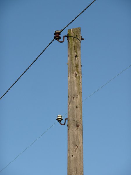 Vintage Power Pole: Old power stack