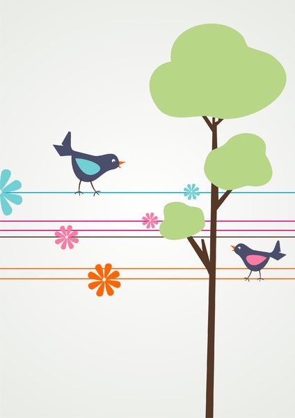 Birds on a wire: no description