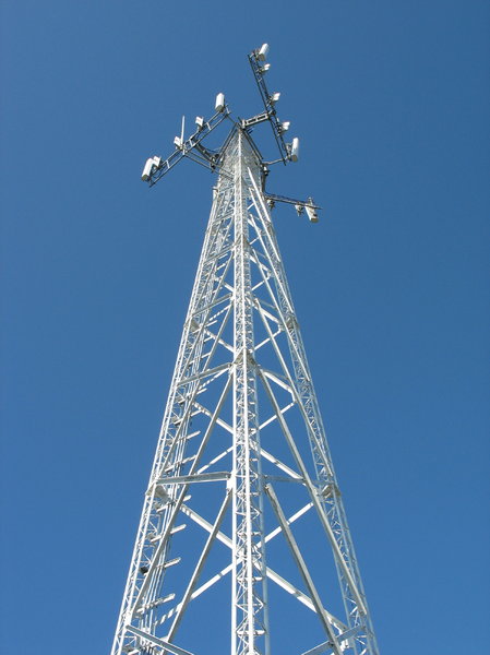 cellular tower: a cellular telephone tower.
