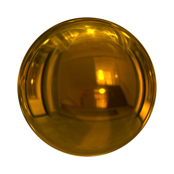 Christmas Baubles 6: Decorative Christmas bauble or ball in yellow gold with a shiny and reflective surface.