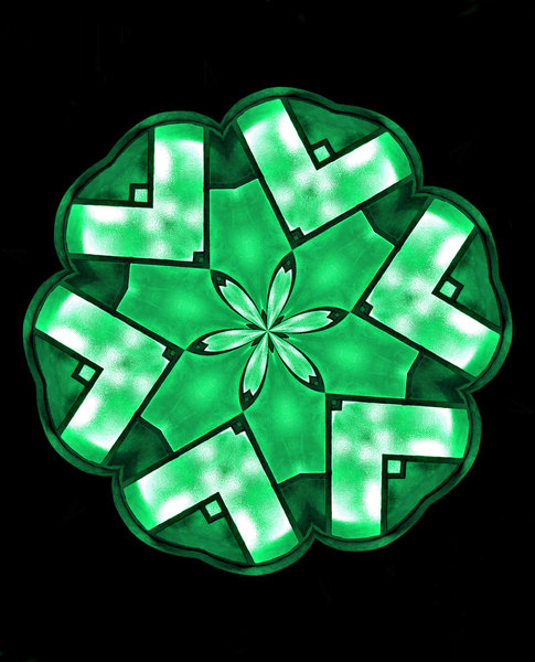 green six point petals