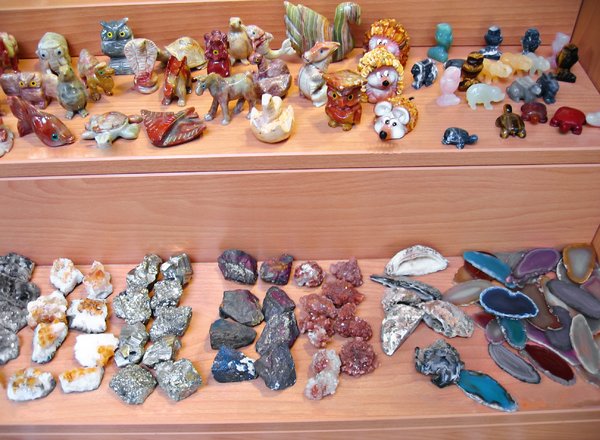mineral stones and sculptures