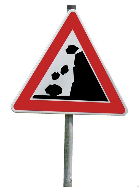 rockfall traffic sign