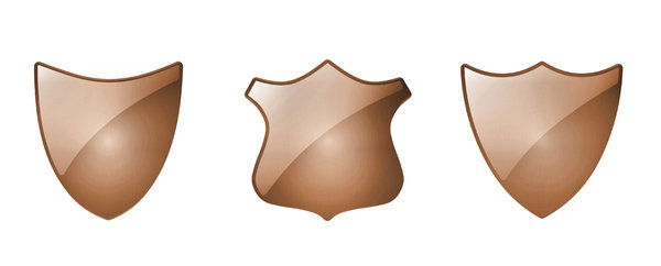 Shield: The shape of shields in 3 colors versions: gold, bronze, silver