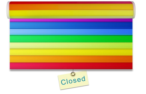 Rainbow curtain illustration