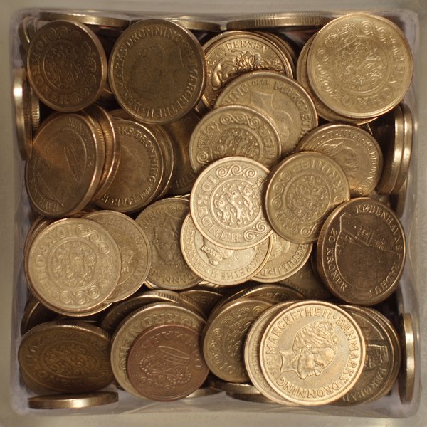 Danish Coins in a glass jar