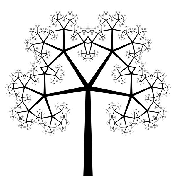 Fractal Tree 5: An ornate fractal tree in black and white. Very decorative for a card, etc. You must ask me for permission if you wish to use this on saleable items or if you wish to offer it for download elsewhere.