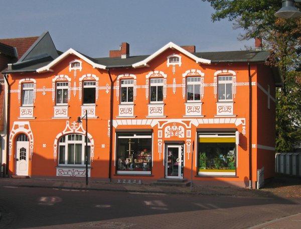 decorative orange house