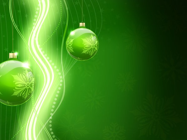 Green Christmas Background: Christmas bauble on a green background