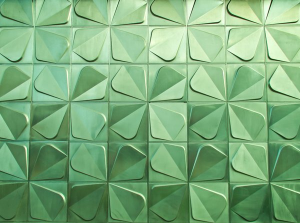 green metal trefoil texture