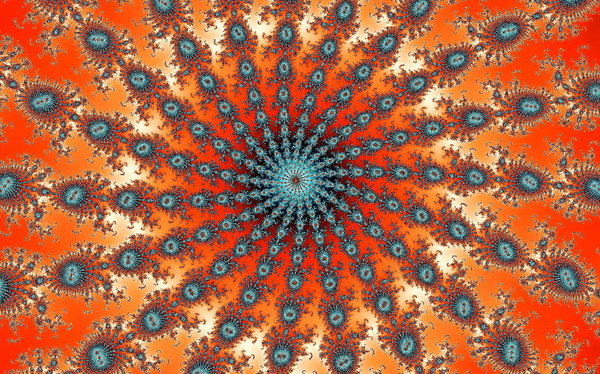 Fraktal-Spirale Orange Blue: 