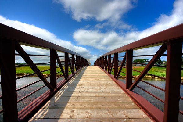 PEI Country Bridge - HDR: Wide-angle capture of a country bridge in Prince Edward Island, Canada; more specifically in the town of Saint Peter's Bay.