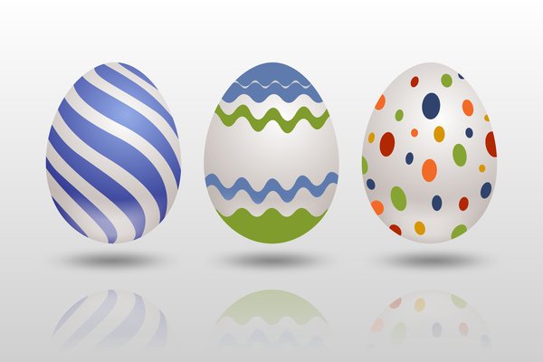 Easter Eggs 1: Easter eggs on the silver background