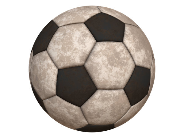 Dirty Soccer Ball: A dirty soccer ball isolated on a white background. Hi-res image. Please use within RGBStock terms of use. You might prefer:  http://www.rgbstock.com/photo/2dyWB2O/Footbal+or+Soccer+Ball