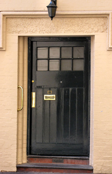 black door entrance