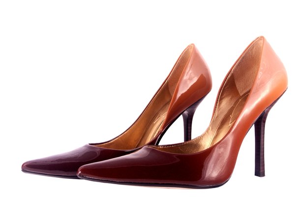Brown high heel shoes