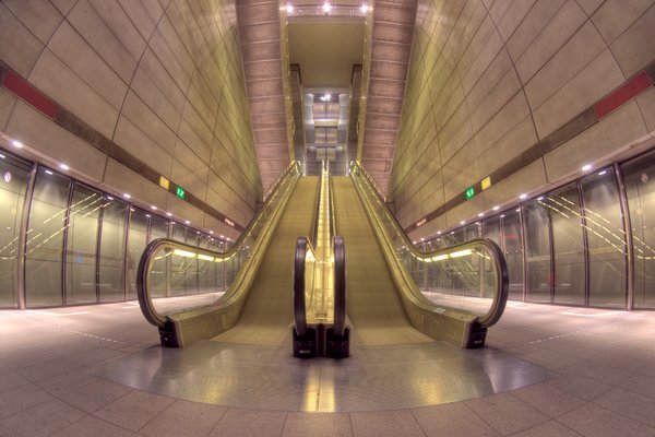 Escalators in Subway - HDR