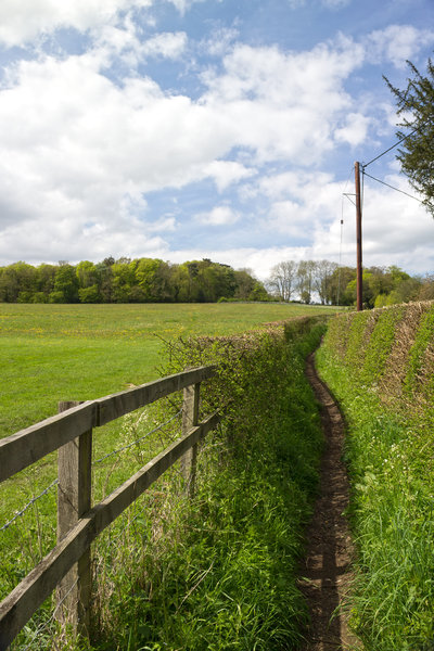 Rural footpath in spring