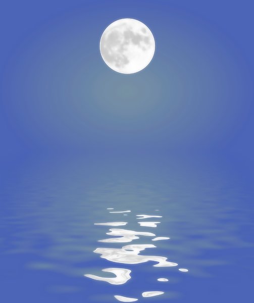 the order of pure moon reflected in water