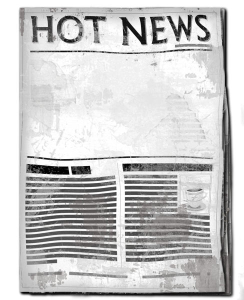 Hot news: Newspaper in two editions. Put your hot news into the empty area.