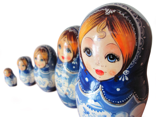 Matryoshka dolls: clipping path included