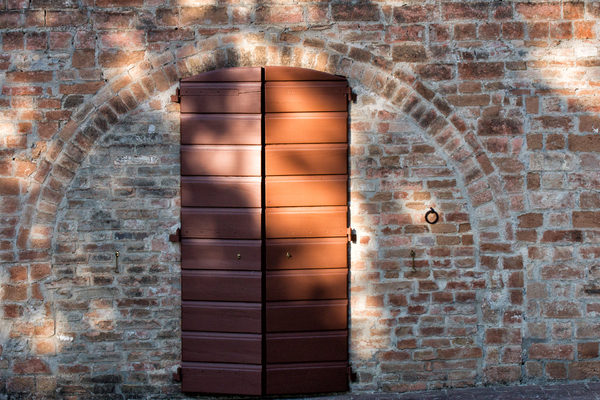 Door in ancient Brick Wall