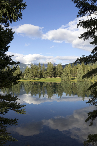 Peaceful lake: Lake Beauvert, Jasper, Canada.