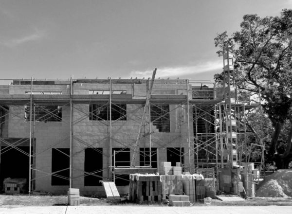 under construction7: construction of two-storey suburban home
