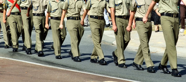 in step1: Australian soldiers on public parade