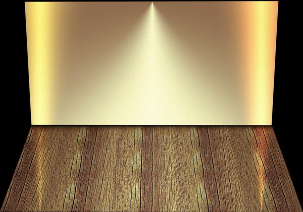 Stage Backdrop 3: A wall and floor with lighting effects that could be a stage, shelf or empty room.