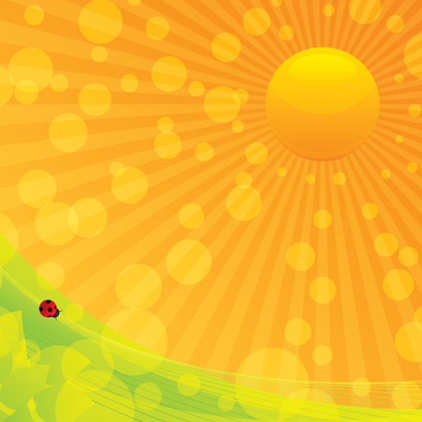 Abstract Background: Abstract Background with Ladybug and Sun