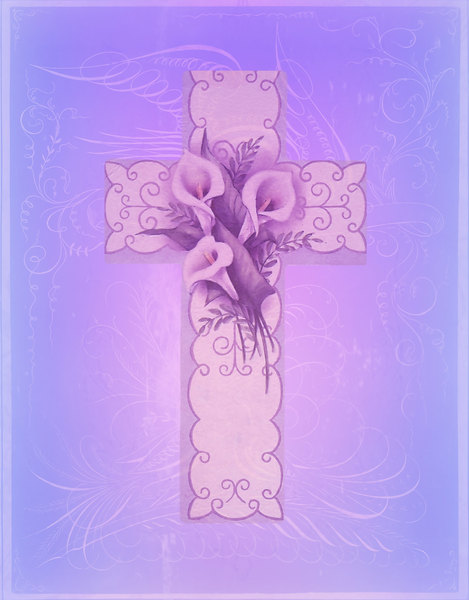 Easter Cross 4: A pretty collage Easter cross made with a public domain image.