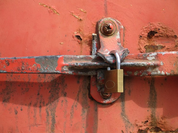locked rusty door