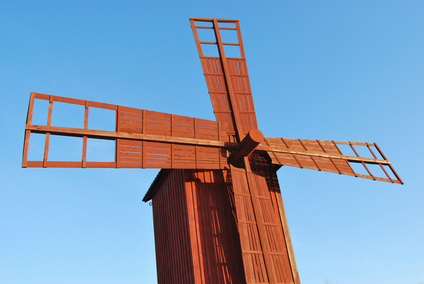 Red Wooden Windmill