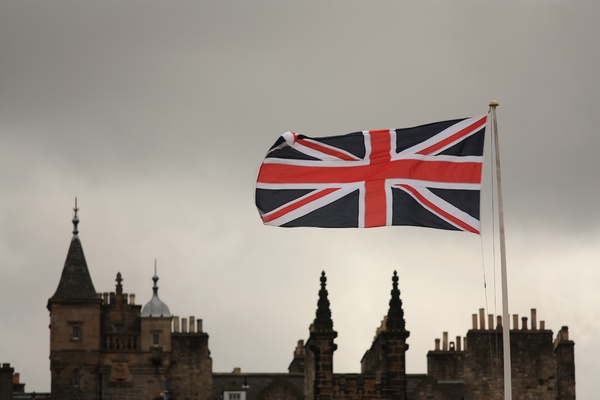 Union Jack over Edinburgh
