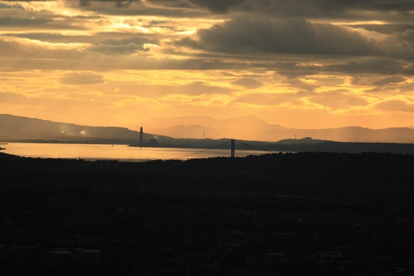 Sunset over Forth valley