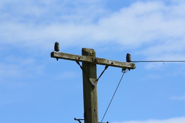 Wooden electricity pole