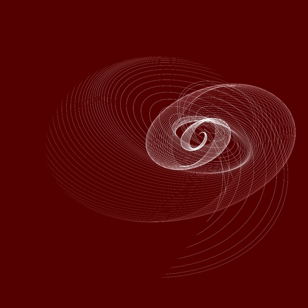 White Swirls on Red 1
