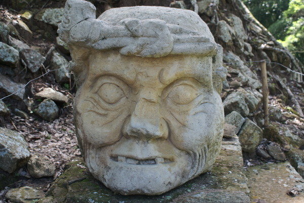 A Mayan stone face