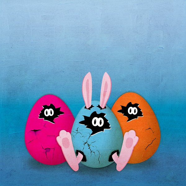 Easter Rabbit Egg grunge