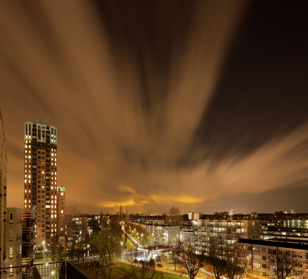 Cityscape at night: Picture was taken in Rotterdam centre.