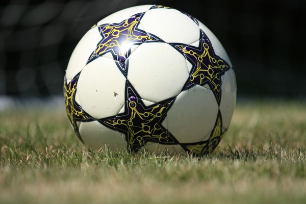 Football: A football on grass