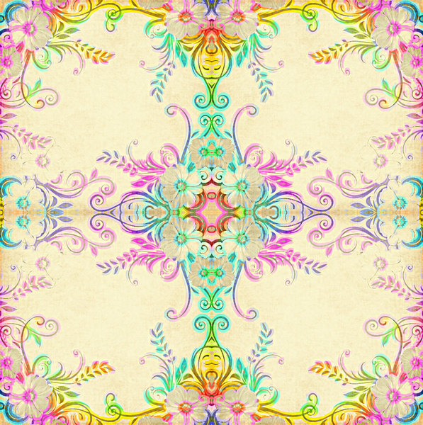 Victorian Tile: A rainbow coloured ornate Victorian tile, made from a public domain image. You may prefer:  http://www.rgbstock.com/photo/nTCGQ2G/Victorian+Border  or:  http://www.rgbstock.com/photo/2dyXq4Y/Layered+Abstract+Frame+2