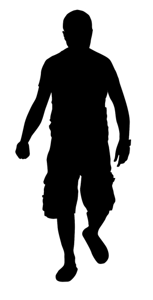 Man walking: Silhouette.