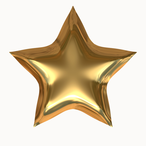 Metallc Star 2: A golden high resolution isolated metallic star.