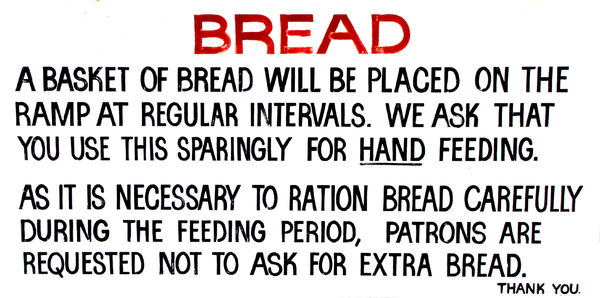 bread feeding sign