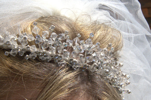 Brides Tiara: Bride wearing tiara on her wedding day